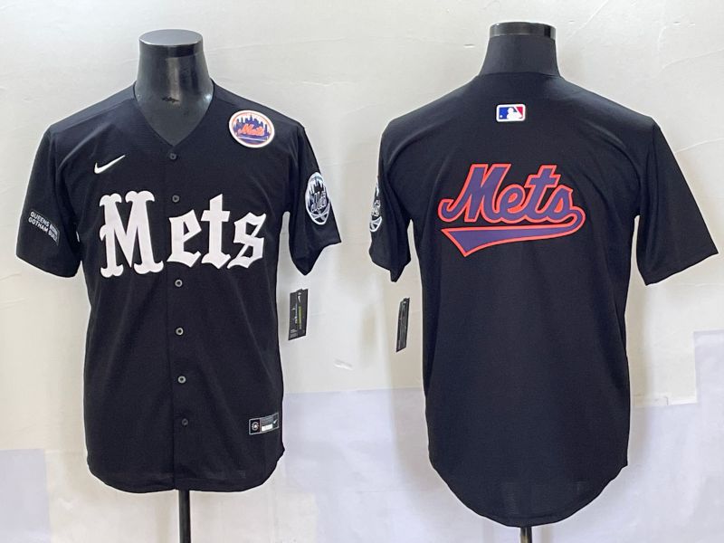 Men 2025 New York Mets Blank Black Five generations Joint Name Nike MLB Jersey style 17